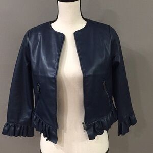 Catherine Malandrino navy Faux-leather Jac…